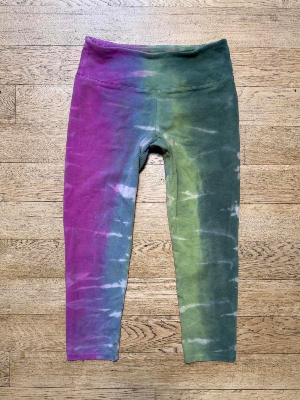 Kids Tie-Dye Leggings - Pink, Blue & Green